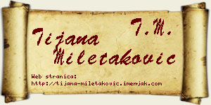 Tijana Miletaković vizit kartica